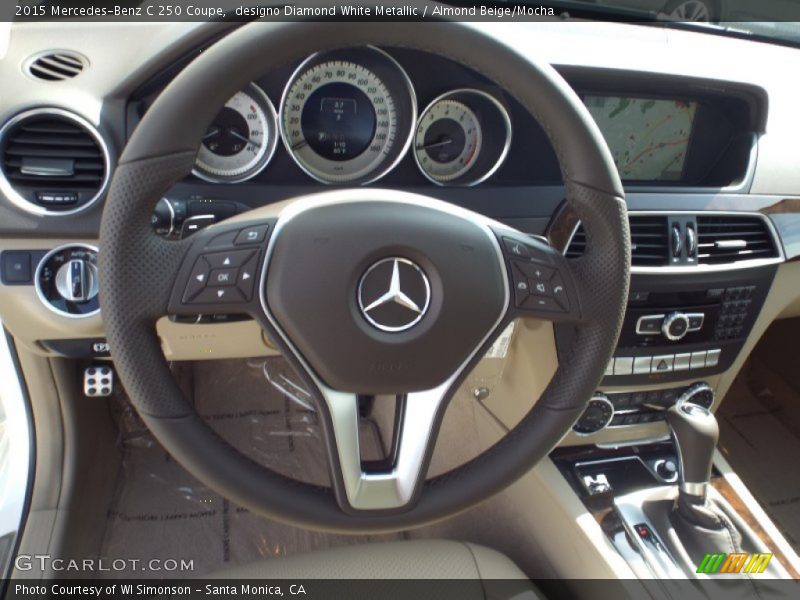 designo Diamond White Metallic / Almond Beige/Mocha 2015 Mercedes-Benz C 250 Coupe