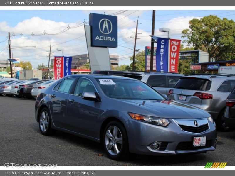 Forged Silver Pearl / Taupe 2011 Acura TSX Sedan