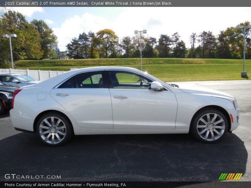 Crystal White Tricoat / Kona Brown/Jet Black 2015 Cadillac ATS 2.0T Premium AWD Sedan
