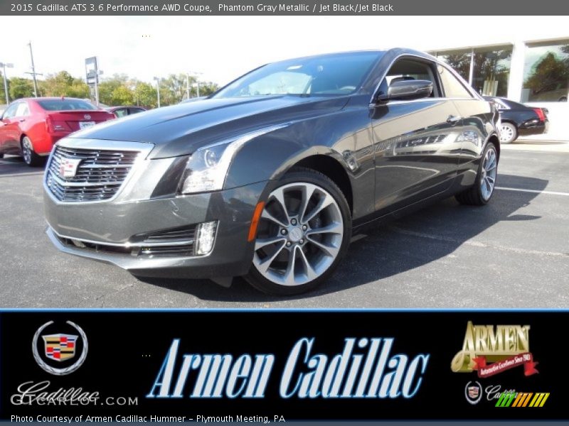 Phantom Gray Metallic / Jet Black/Jet Black 2015 Cadillac ATS 3.6 Performance AWD Coupe