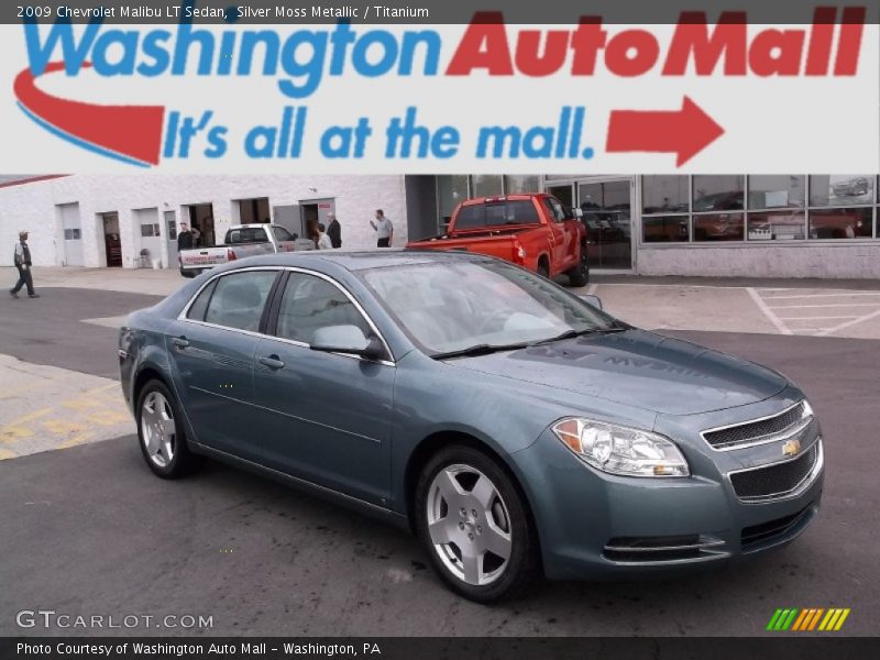 Silver Moss Metallic / Titanium 2009 Chevrolet Malibu LT Sedan
