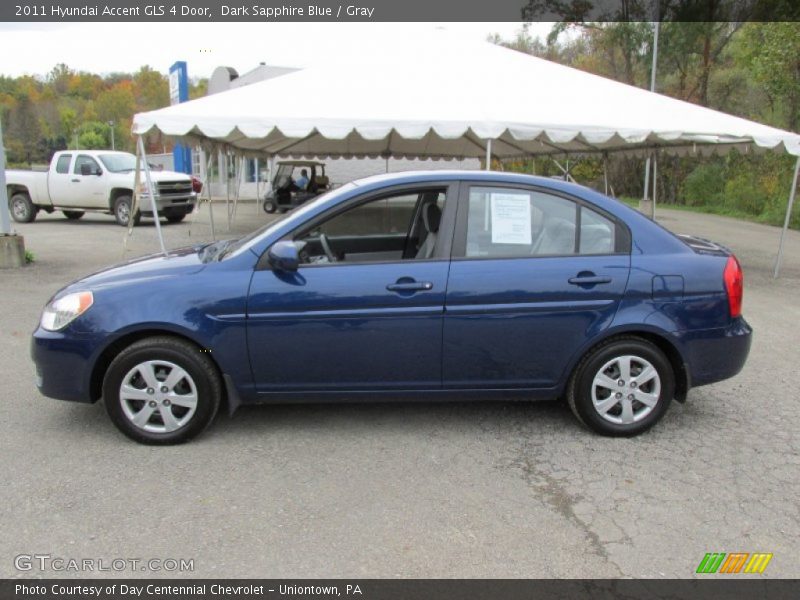 Dark Sapphire Blue / Gray 2011 Hyundai Accent GLS 4 Door