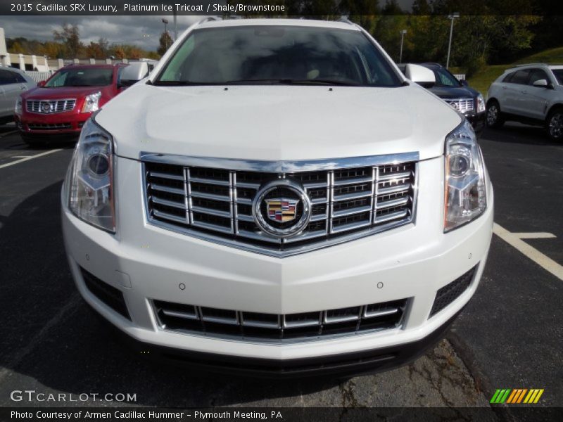 Platinum Ice Tricoat / Shale/Brownstone 2015 Cadillac SRX Luxury