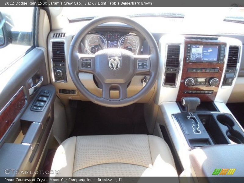 Black / Light Pebble Beige/Bark Brown 2012 Dodge Ram 1500 Laramie Crew Cab