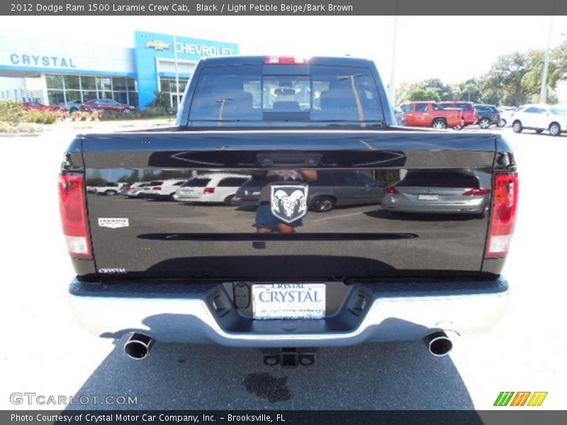 Black / Light Pebble Beige/Bark Brown 2012 Dodge Ram 1500 Laramie Crew Cab