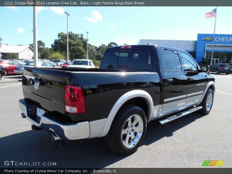 Black / Light Pebble Beige/Bark Brown 2012 Dodge Ram 1500 Laramie Crew Cab
