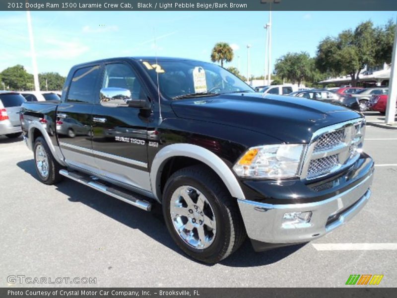 Black / Light Pebble Beige/Bark Brown 2012 Dodge Ram 1500 Laramie Crew Cab