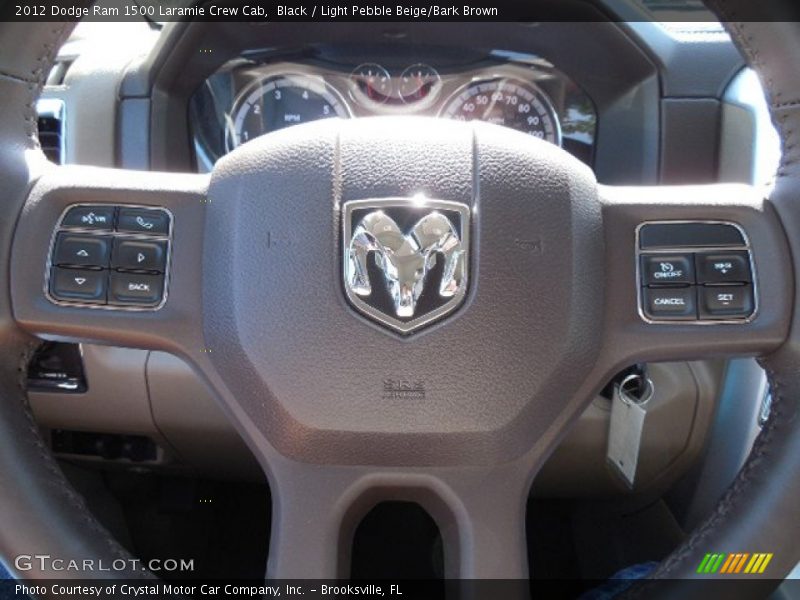 Black / Light Pebble Beige/Bark Brown 2012 Dodge Ram 1500 Laramie Crew Cab