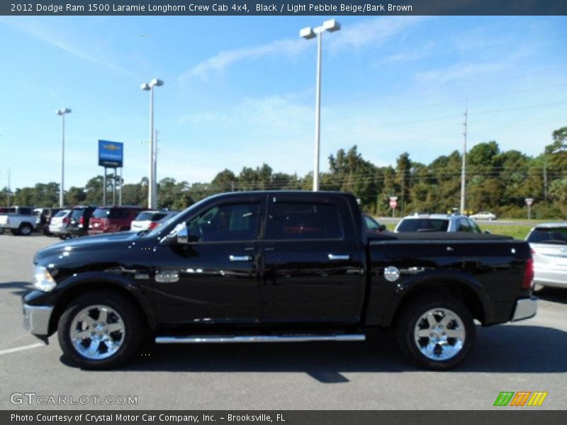 Black / Light Pebble Beige/Bark Brown 2012 Dodge Ram 1500 Laramie Longhorn Crew Cab 4x4