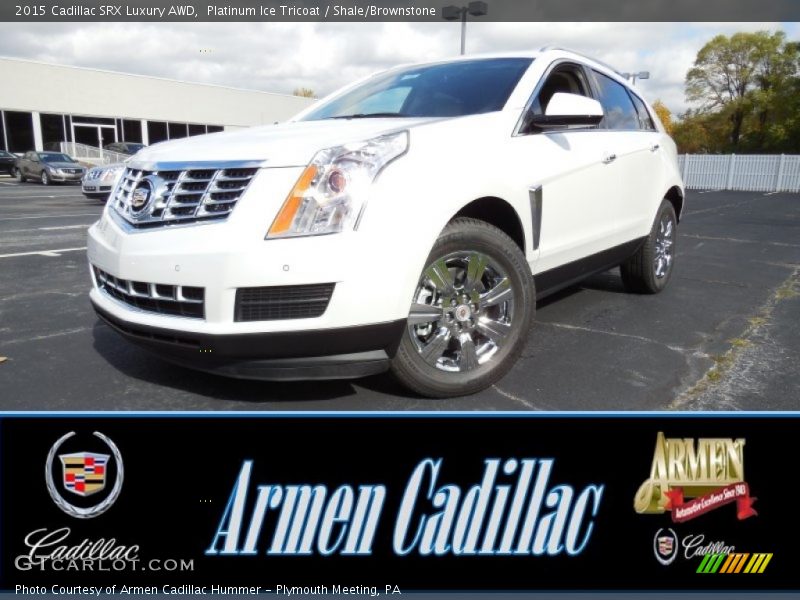 Platinum Ice Tricoat / Shale/Brownstone 2015 Cadillac SRX Luxury AWD