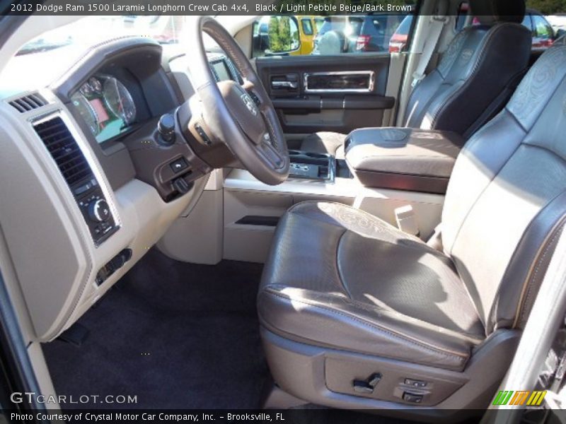 Black / Light Pebble Beige/Bark Brown 2012 Dodge Ram 1500 Laramie Longhorn Crew Cab 4x4