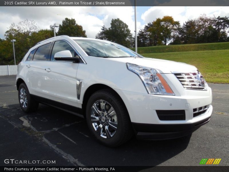 Platinum Ice Tricoat / Shale/Brownstone 2015 Cadillac SRX Luxury AWD
