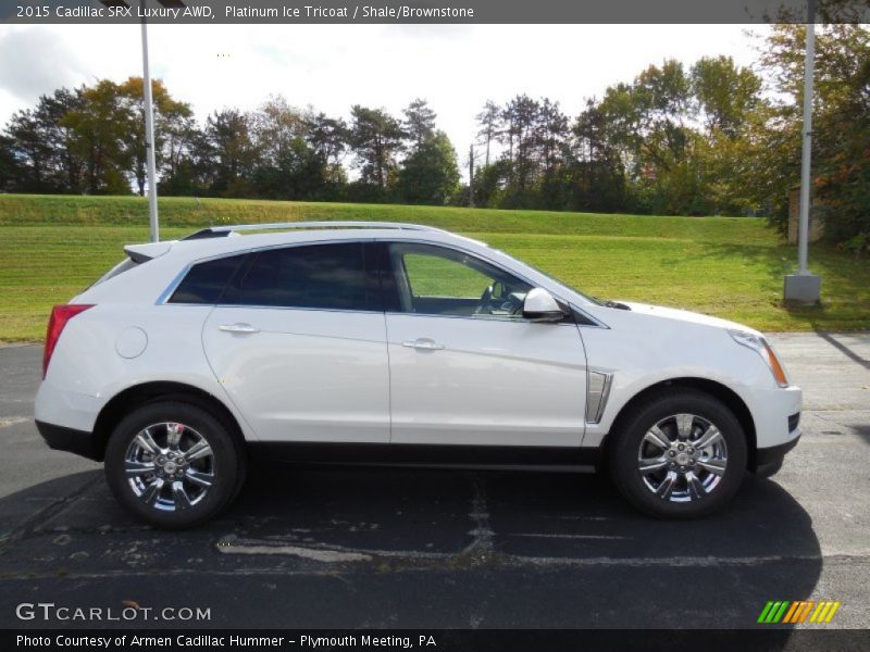 Platinum Ice Tricoat / Shale/Brownstone 2015 Cadillac SRX Luxury AWD