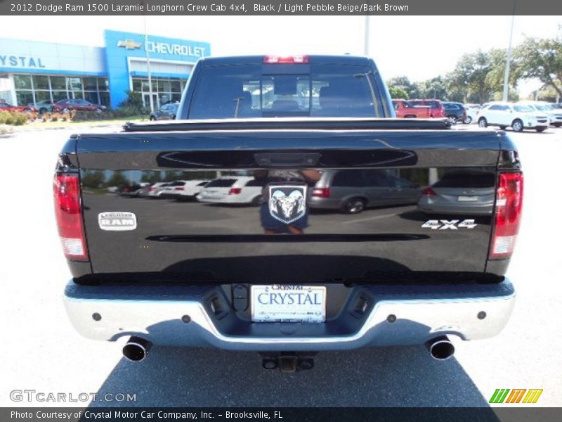 Black / Light Pebble Beige/Bark Brown 2012 Dodge Ram 1500 Laramie Longhorn Crew Cab 4x4