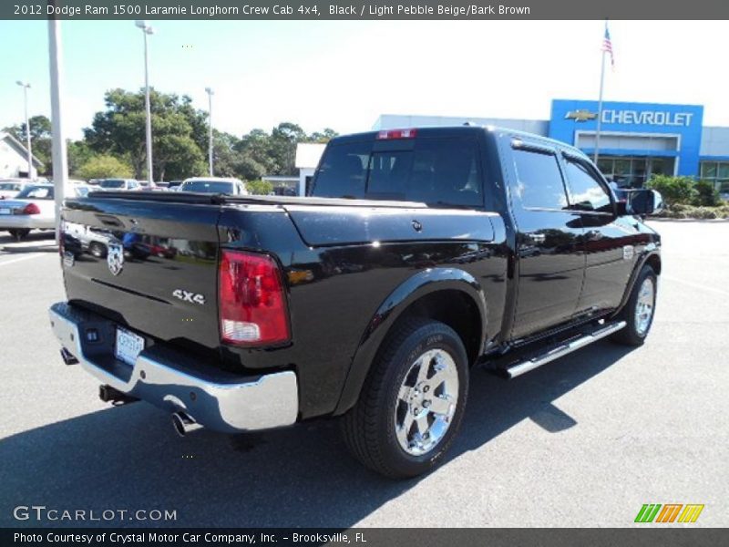 Black / Light Pebble Beige/Bark Brown 2012 Dodge Ram 1500 Laramie Longhorn Crew Cab 4x4