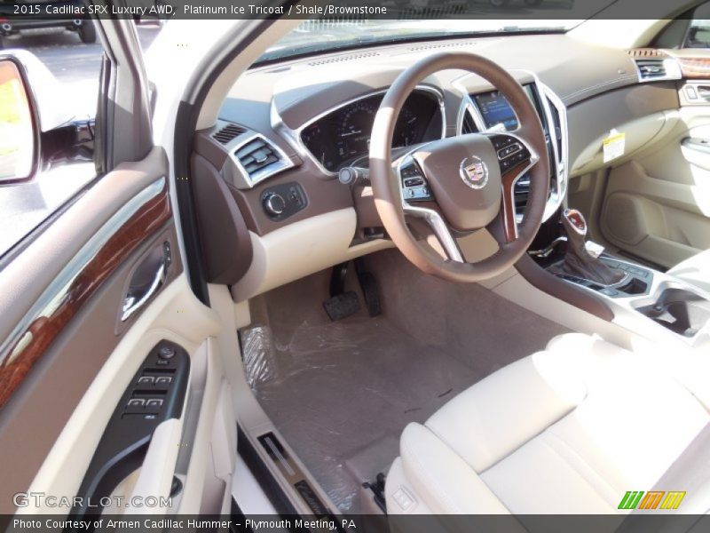 Platinum Ice Tricoat / Shale/Brownstone 2015 Cadillac SRX Luxury AWD