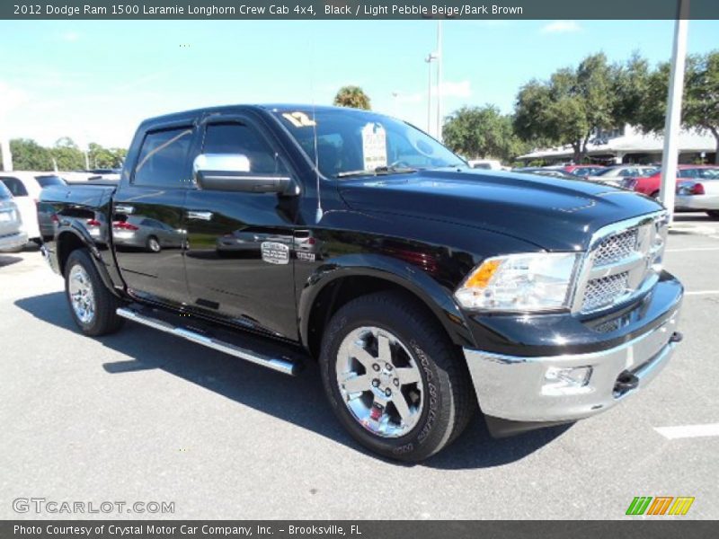 Black / Light Pebble Beige/Bark Brown 2012 Dodge Ram 1500 Laramie Longhorn Crew Cab 4x4