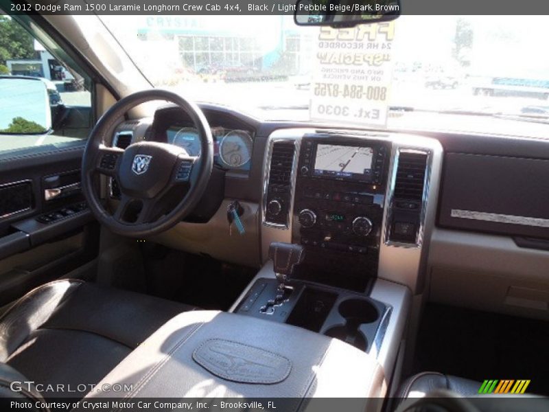 Black / Light Pebble Beige/Bark Brown 2012 Dodge Ram 1500 Laramie Longhorn Crew Cab 4x4