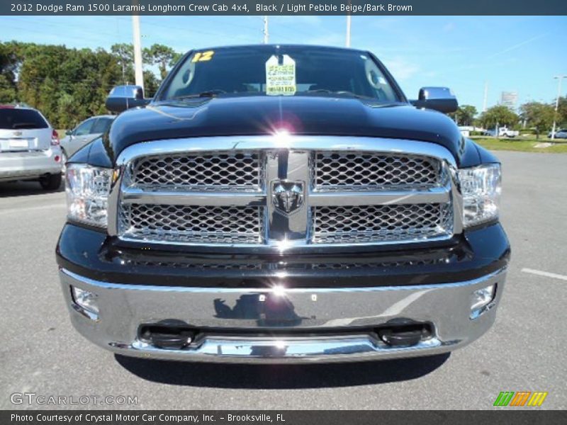 Black / Light Pebble Beige/Bark Brown 2012 Dodge Ram 1500 Laramie Longhorn Crew Cab 4x4