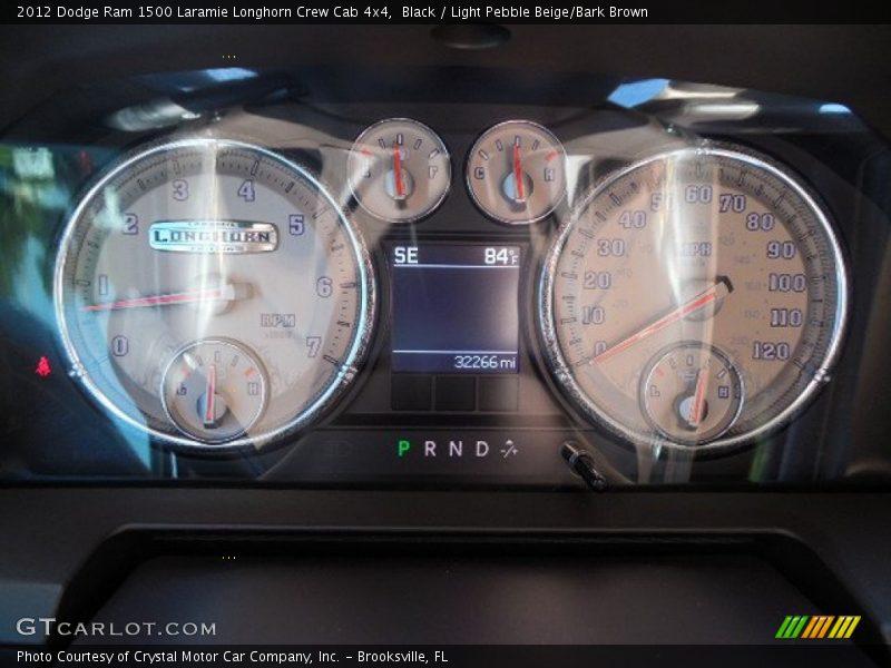 Black / Light Pebble Beige/Bark Brown 2012 Dodge Ram 1500 Laramie Longhorn Crew Cab 4x4