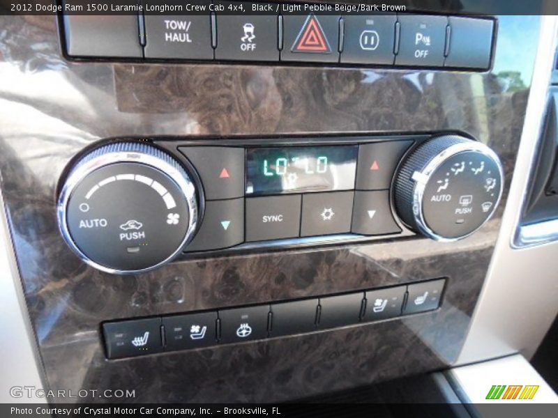 Black / Light Pebble Beige/Bark Brown 2012 Dodge Ram 1500 Laramie Longhorn Crew Cab 4x4