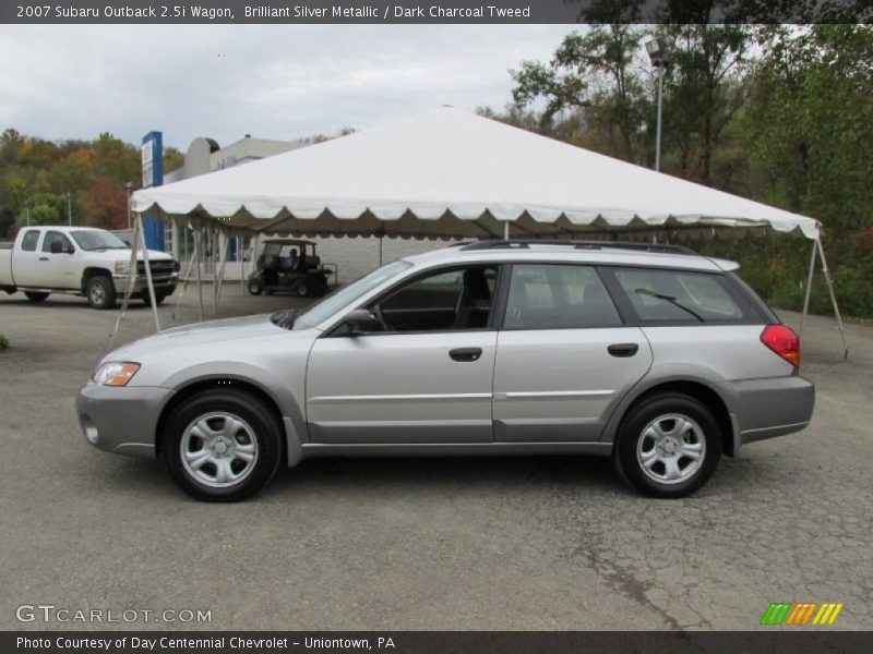 Brilliant Silver Metallic / Dark Charcoal Tweed 2007 Subaru Outback 2.5i Wagon