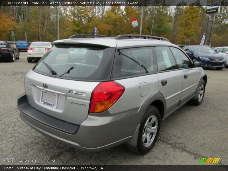 Brilliant Silver Metallic / Dark Charcoal Tweed 2007 Subaru Outback 2.5i Wagon