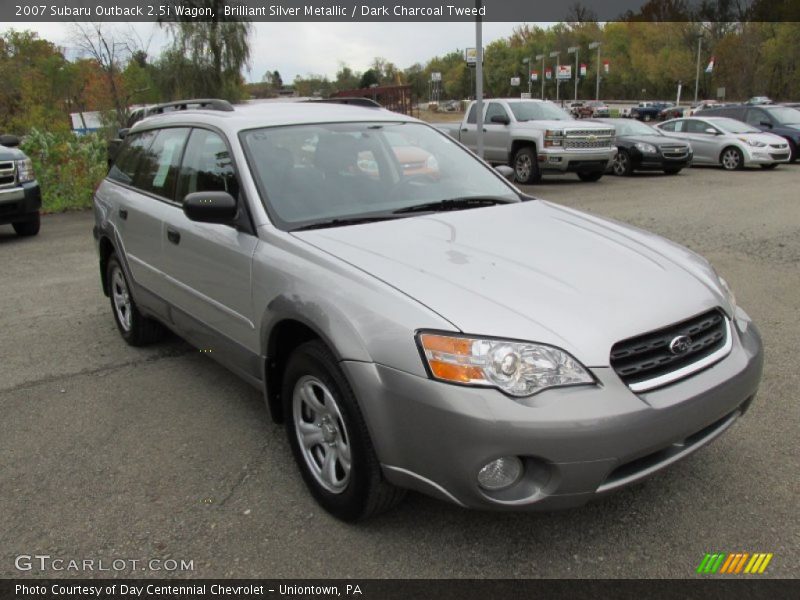 Brilliant Silver Metallic / Dark Charcoal Tweed 2007 Subaru Outback 2.5i Wagon