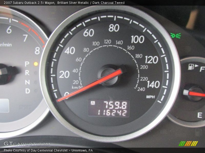 Brilliant Silver Metallic / Dark Charcoal Tweed 2007 Subaru Outback 2.5i Wagon