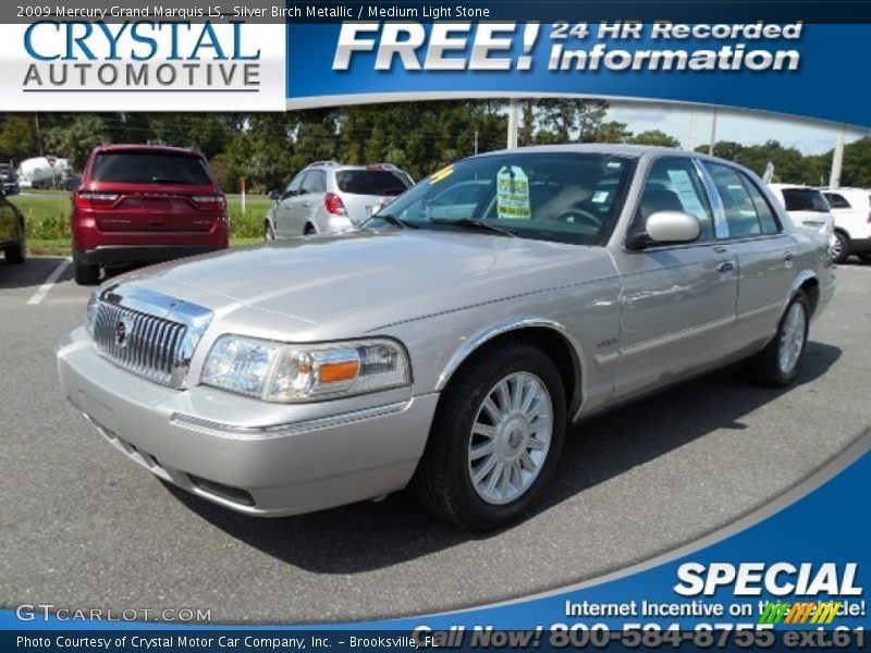 Silver Birch Metallic / Medium Light Stone 2009 Mercury Grand Marquis LS