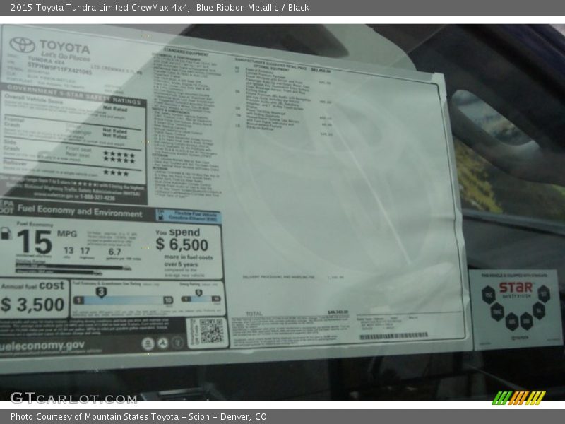 Blue Ribbon Metallic / Black 2015 Toyota Tundra Limited CrewMax 4x4