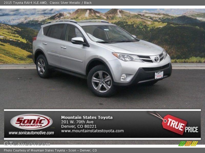 Classic Silver Metallic / Black 2015 Toyota RAV4 XLE AWD