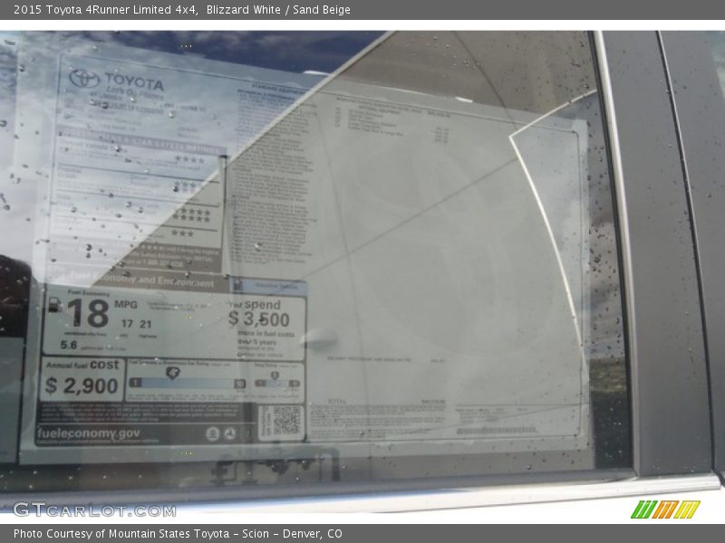 Blizzard White / Sand Beige 2015 Toyota 4Runner Limited 4x4