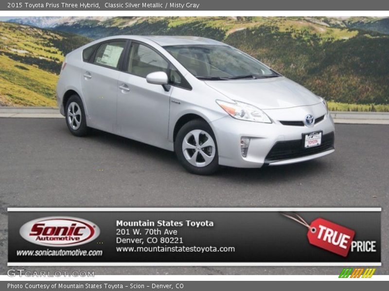 Classic Silver Metallic / Misty Gray 2015 Toyota Prius Three Hybrid