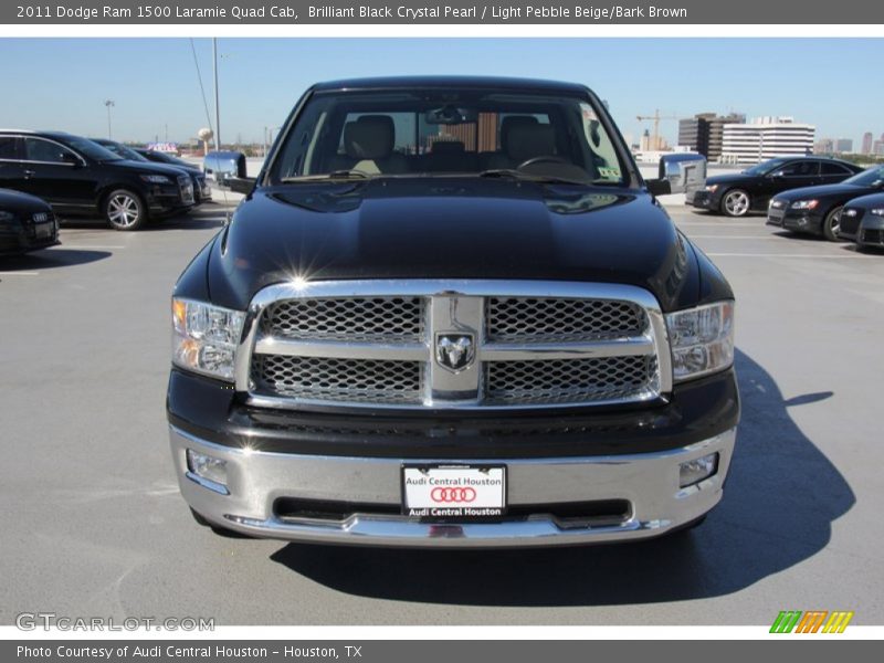 Brilliant Black Crystal Pearl / Light Pebble Beige/Bark Brown 2011 Dodge Ram 1500 Laramie Quad Cab