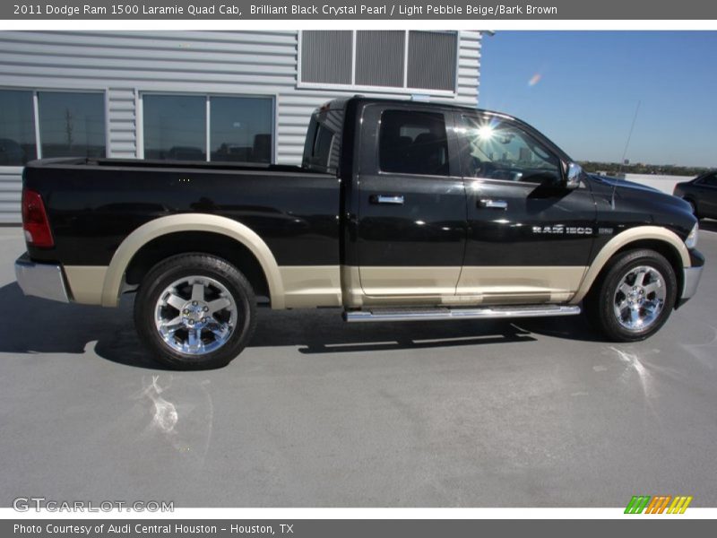 Brilliant Black Crystal Pearl / Light Pebble Beige/Bark Brown 2011 Dodge Ram 1500 Laramie Quad Cab