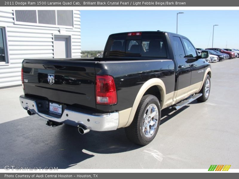 Brilliant Black Crystal Pearl / Light Pebble Beige/Bark Brown 2011 Dodge Ram 1500 Laramie Quad Cab