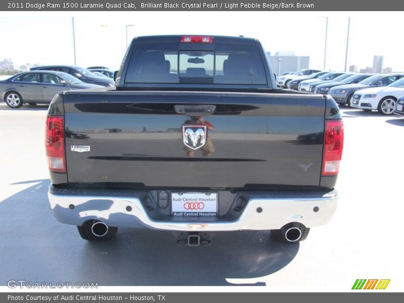 Brilliant Black Crystal Pearl / Light Pebble Beige/Bark Brown 2011 Dodge Ram 1500 Laramie Quad Cab
