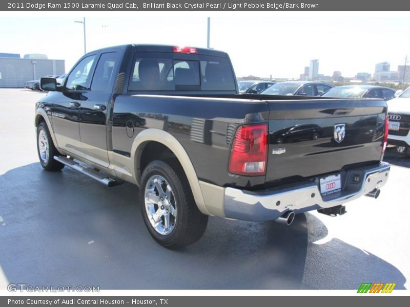 Brilliant Black Crystal Pearl / Light Pebble Beige/Bark Brown 2011 Dodge Ram 1500 Laramie Quad Cab