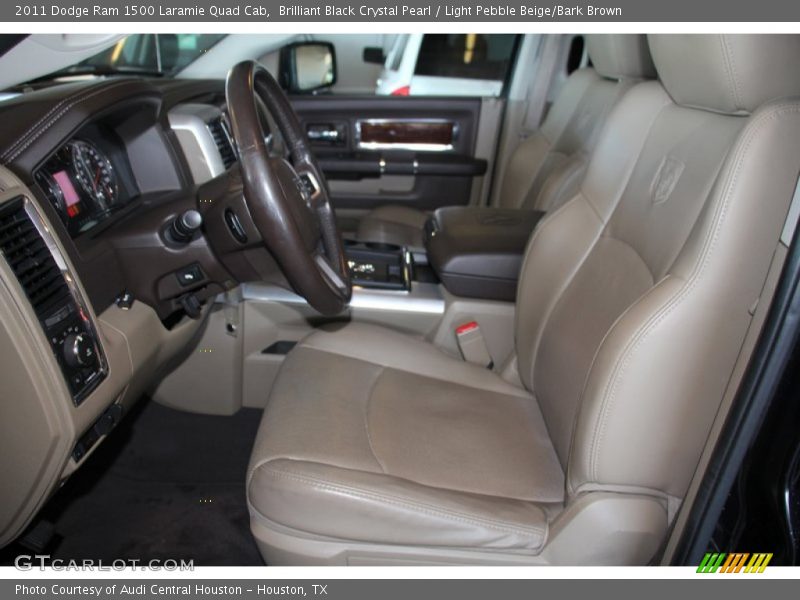 Brilliant Black Crystal Pearl / Light Pebble Beige/Bark Brown 2011 Dodge Ram 1500 Laramie Quad Cab