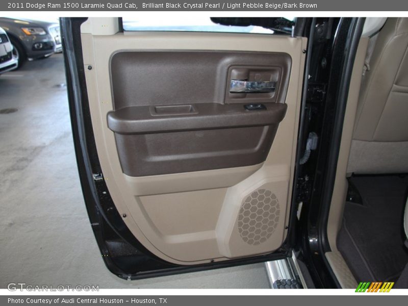 Brilliant Black Crystal Pearl / Light Pebble Beige/Bark Brown 2011 Dodge Ram 1500 Laramie Quad Cab