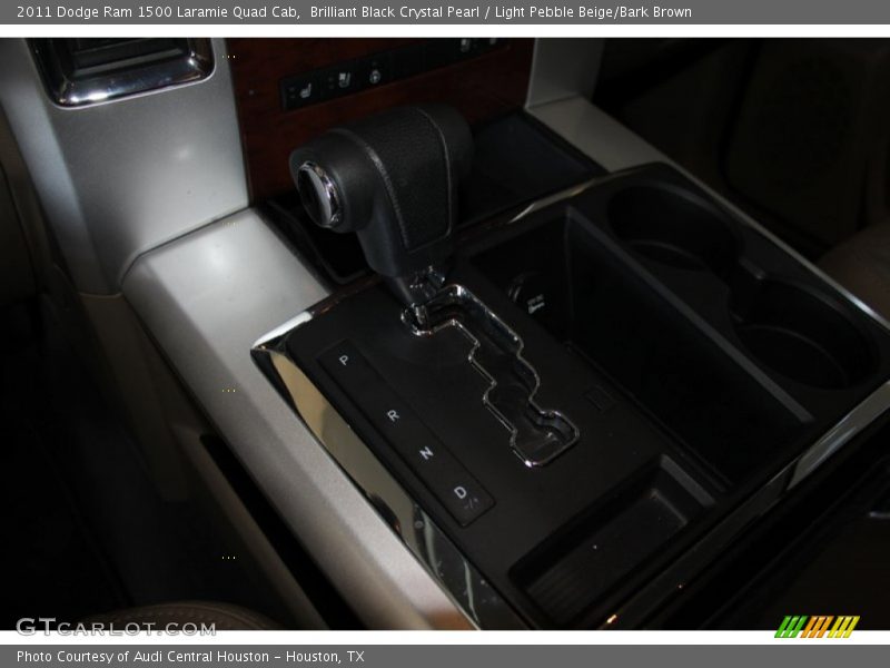 Brilliant Black Crystal Pearl / Light Pebble Beige/Bark Brown 2011 Dodge Ram 1500 Laramie Quad Cab