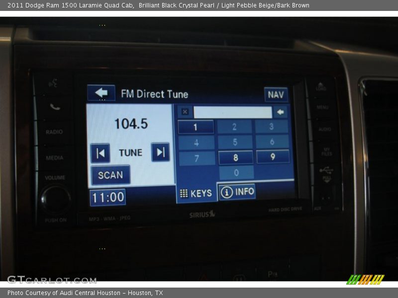 Brilliant Black Crystal Pearl / Light Pebble Beige/Bark Brown 2011 Dodge Ram 1500 Laramie Quad Cab