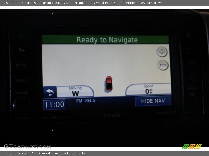 Brilliant Black Crystal Pearl / Light Pebble Beige/Bark Brown 2011 Dodge Ram 1500 Laramie Quad Cab