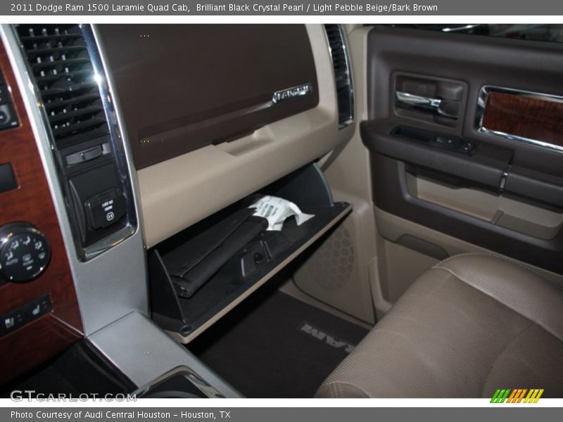 Brilliant Black Crystal Pearl / Light Pebble Beige/Bark Brown 2011 Dodge Ram 1500 Laramie Quad Cab
