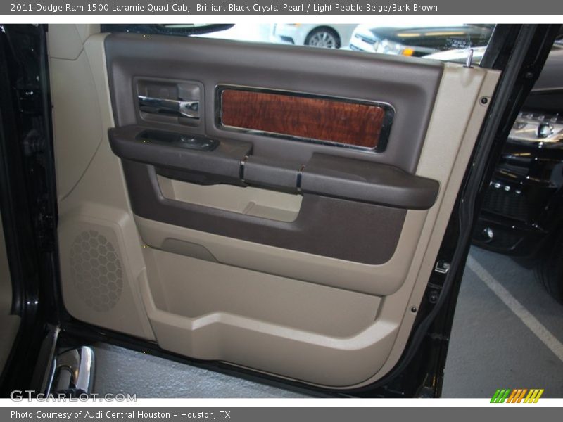 Brilliant Black Crystal Pearl / Light Pebble Beige/Bark Brown 2011 Dodge Ram 1500 Laramie Quad Cab