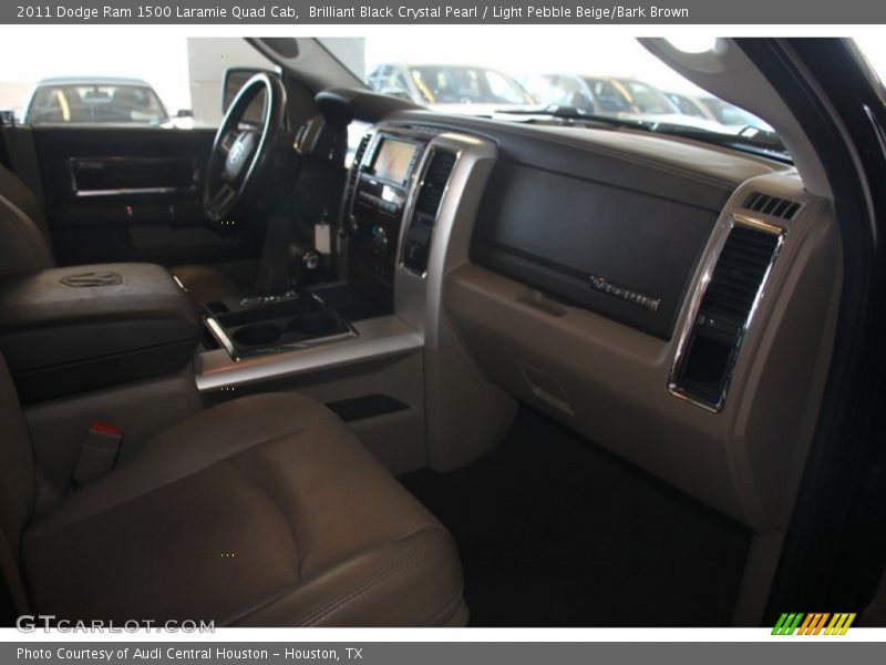 Brilliant Black Crystal Pearl / Light Pebble Beige/Bark Brown 2011 Dodge Ram 1500 Laramie Quad Cab