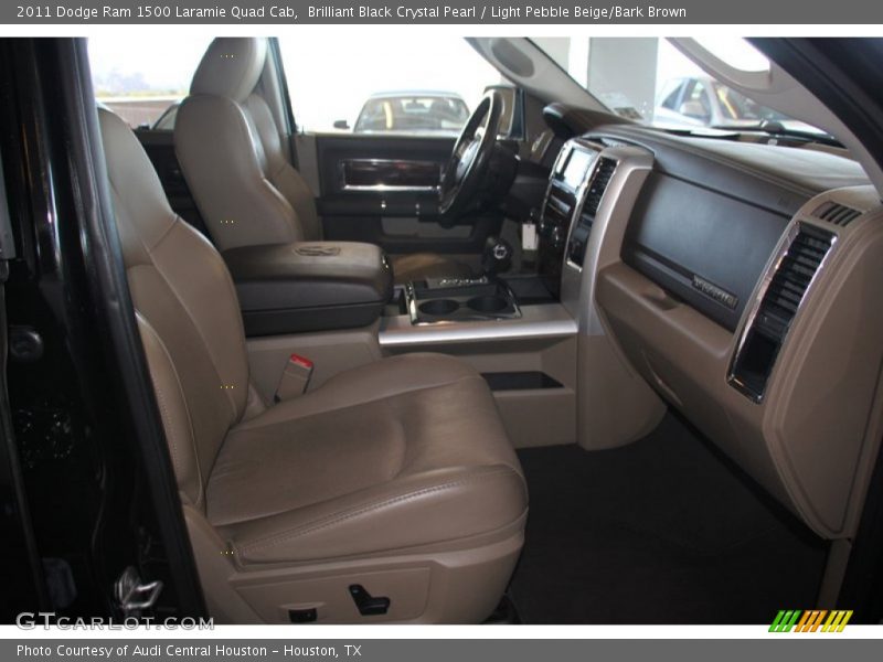 Brilliant Black Crystal Pearl / Light Pebble Beige/Bark Brown 2011 Dodge Ram 1500 Laramie Quad Cab
