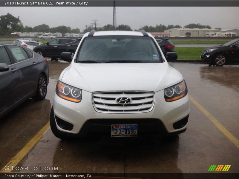 Pearl White / Gray 2010 Hyundai Santa Fe GLS