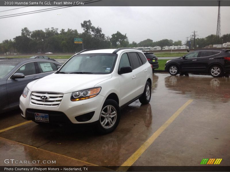 Pearl White / Gray 2010 Hyundai Santa Fe GLS